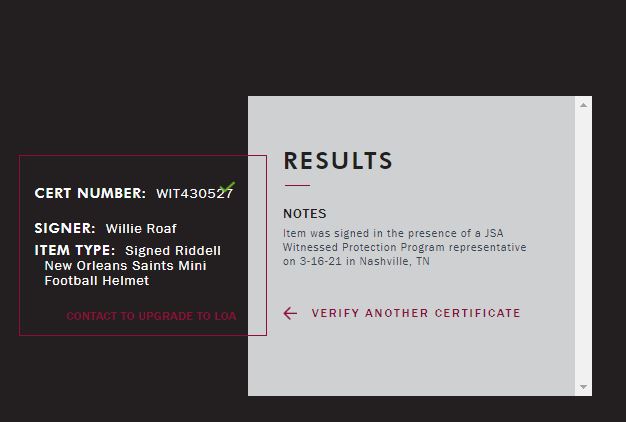 Willie Roaf Signed Saints Mini Helmet In Display