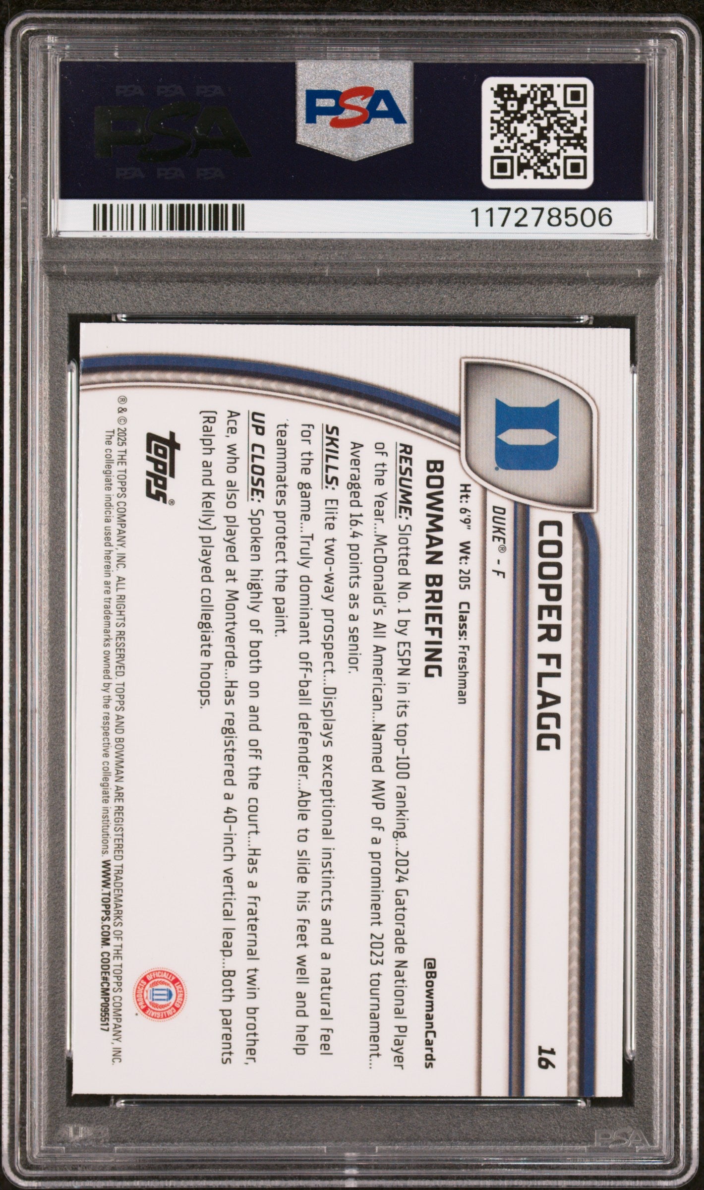 2024 Bowman Chrome U * Cooper Flagg * 1st Bowman #16