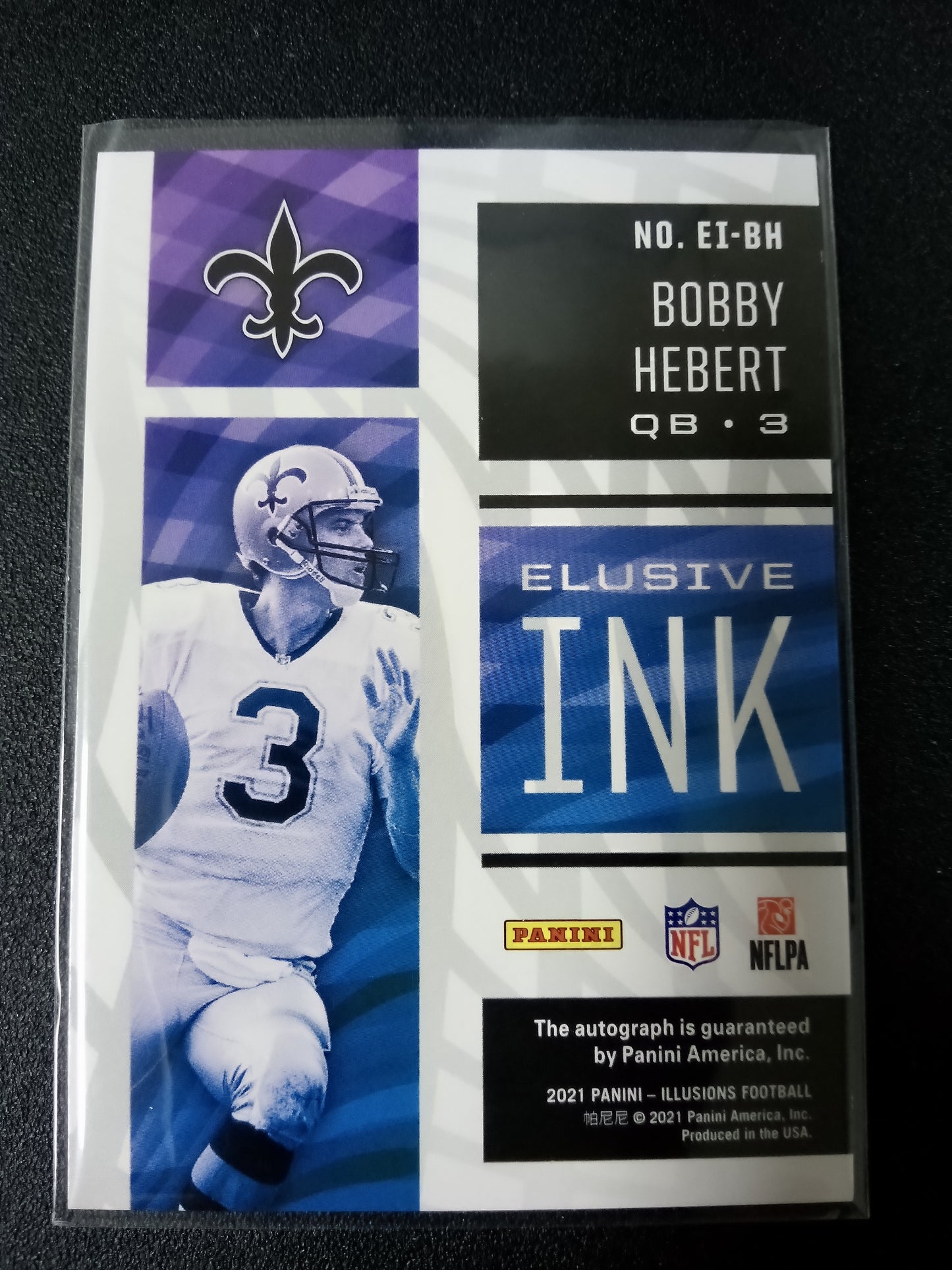 2021 Panini Illusions * Bobby Hebert * #20/50 Elusive Ink Black #EI-BH