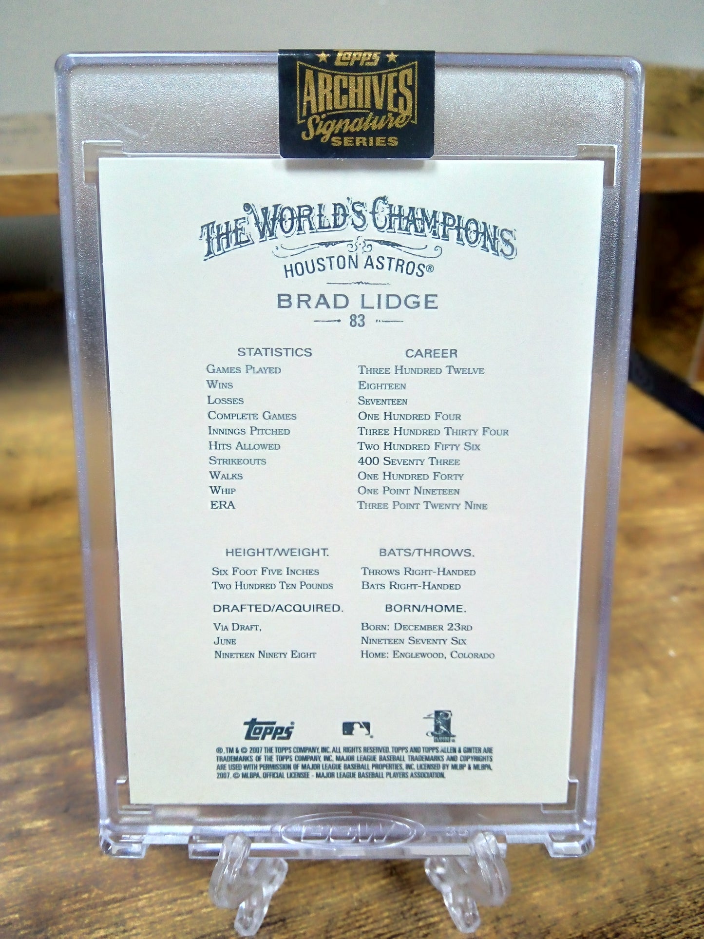2021 Topps Archives Signatures * Brad Lidge * #95/98 Auto 2007 A&G #83