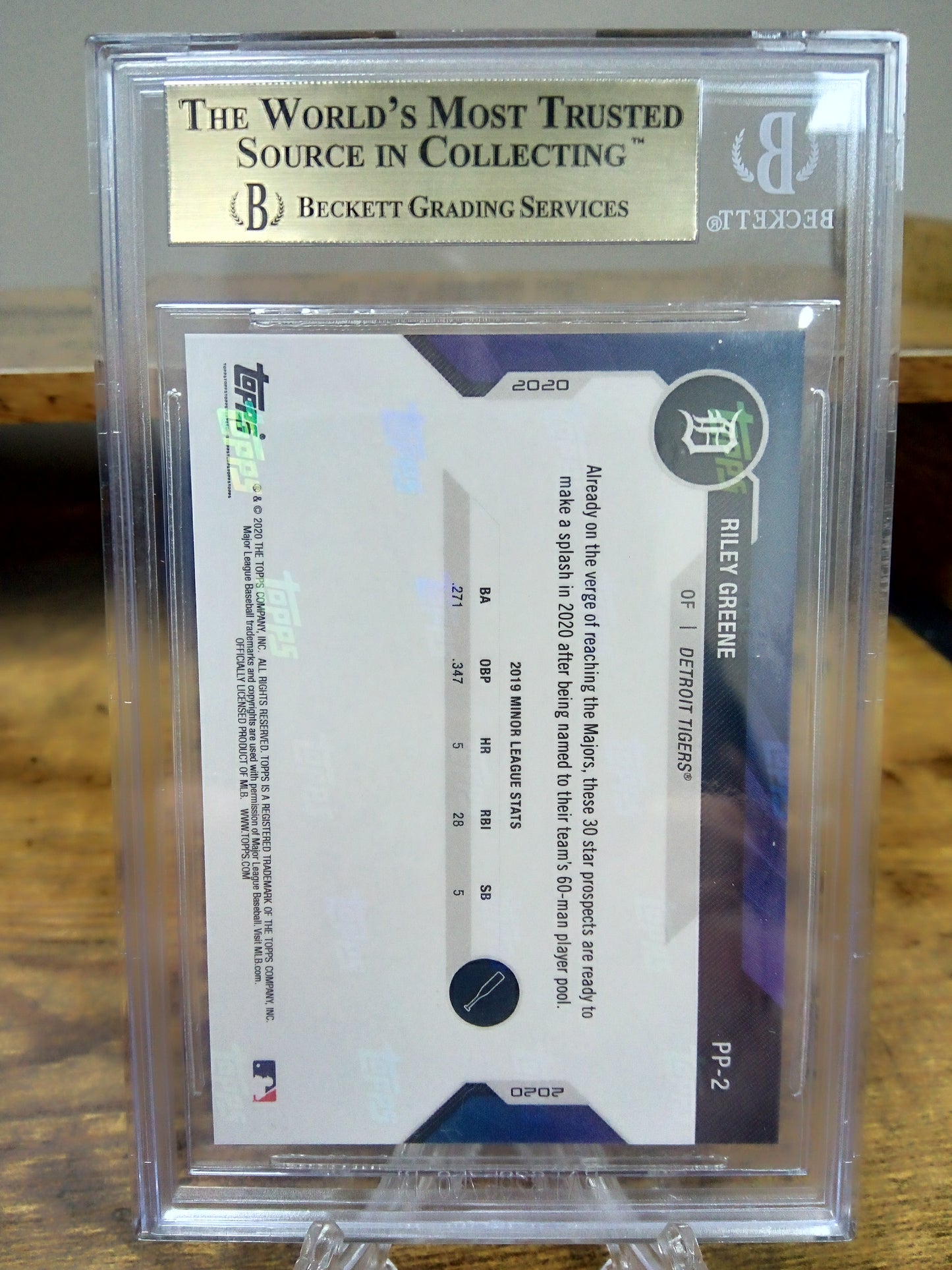 2020 Bowman Next * Riley Greene * Prospect Pool #2 BGS 9.5