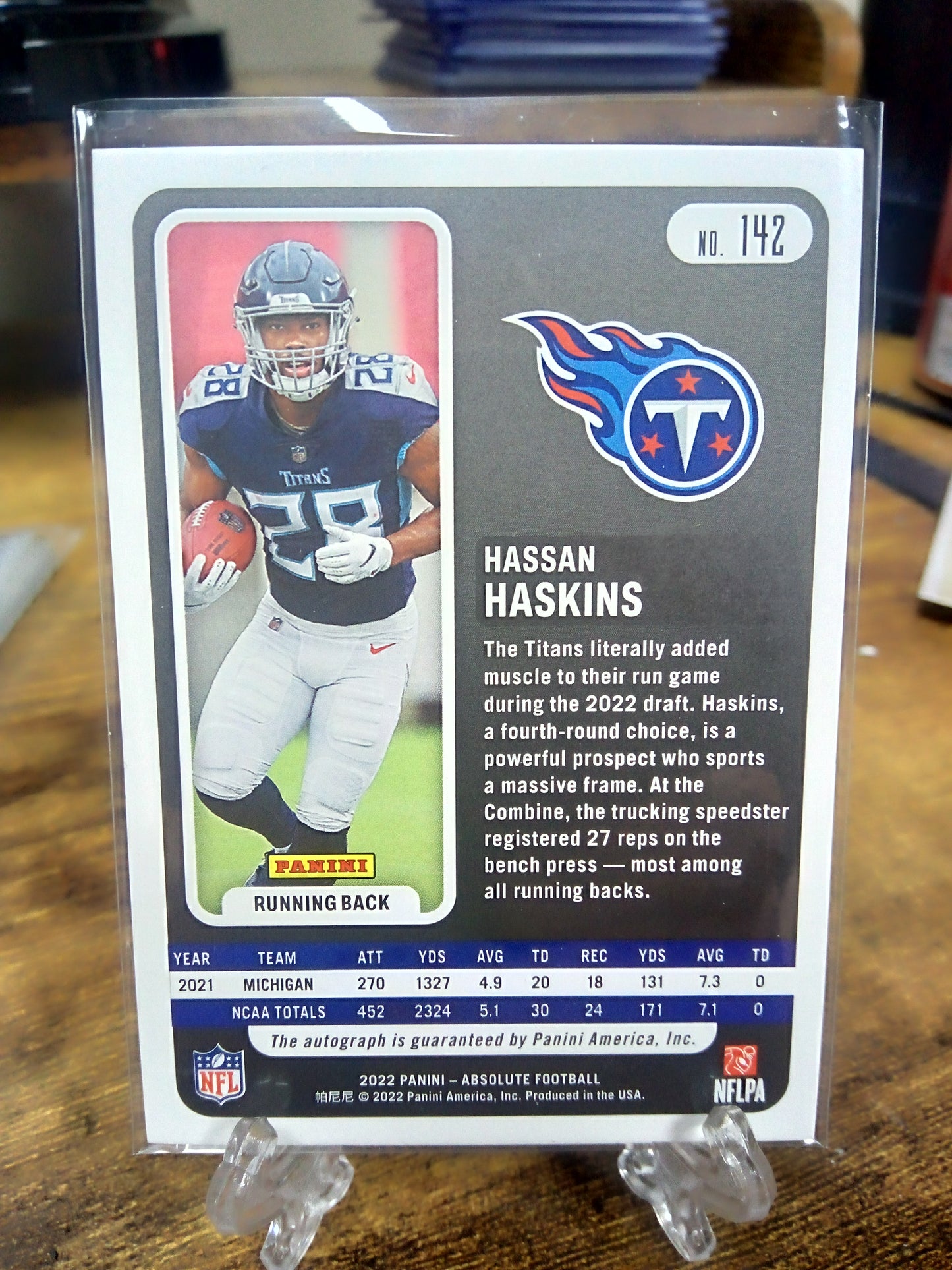 2022 Panini Absolute * Hassan Haskins * #25/75 RC Auto Red #142