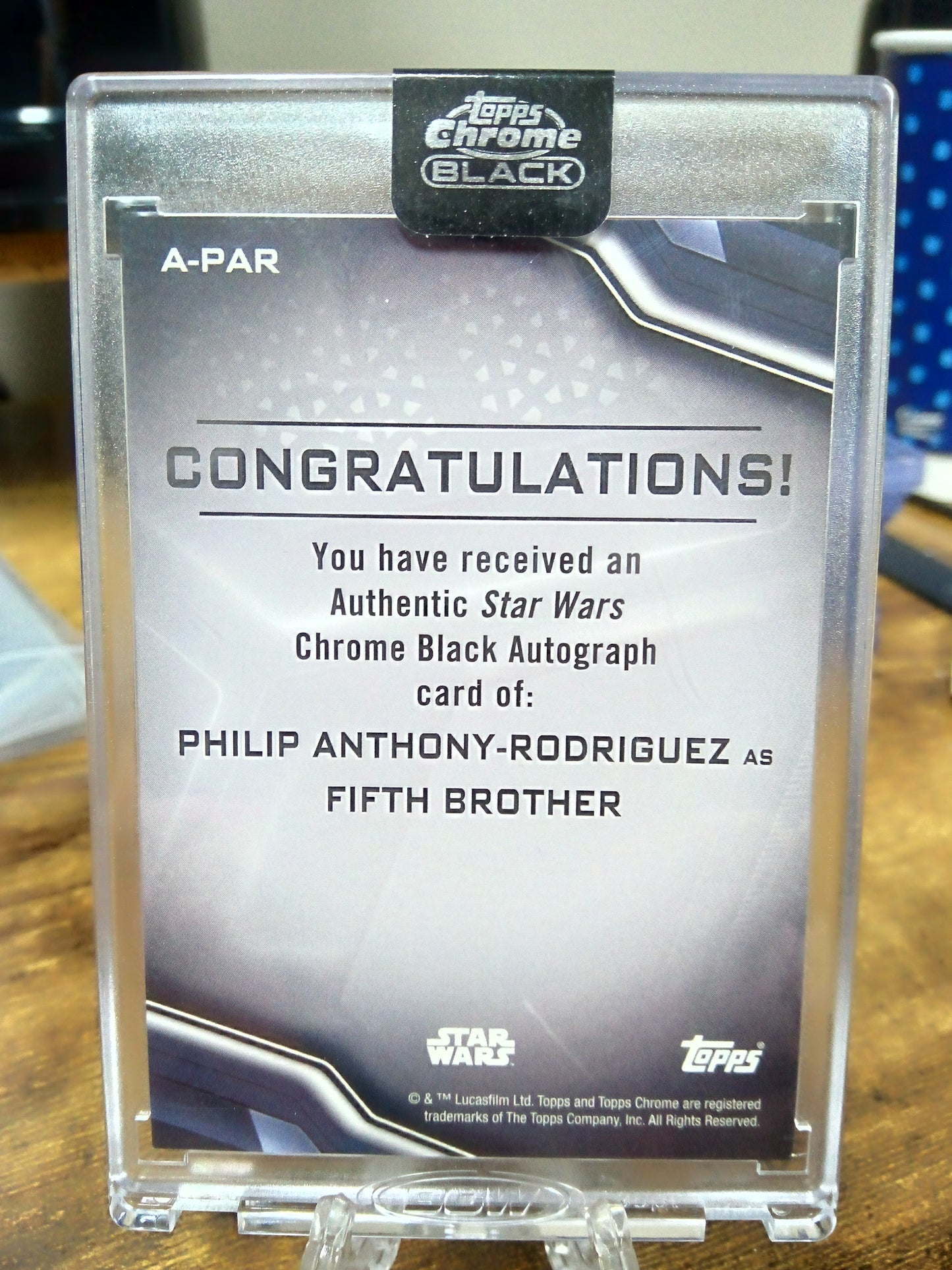 2022 Topps Chrome Black Star Wars * Fifth Brother/Philip Anthony Rodriguez Auto #A-PAR