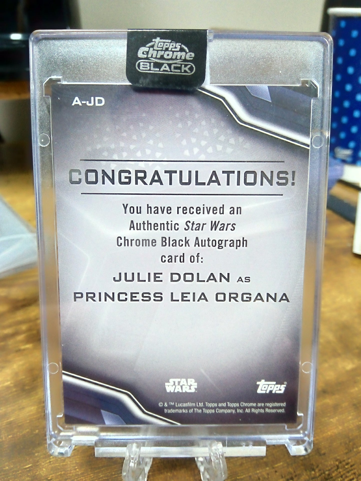 2022 Topps Chrome Black Star Wars * Princess Leia/Julie Dolan Auto #A-JD