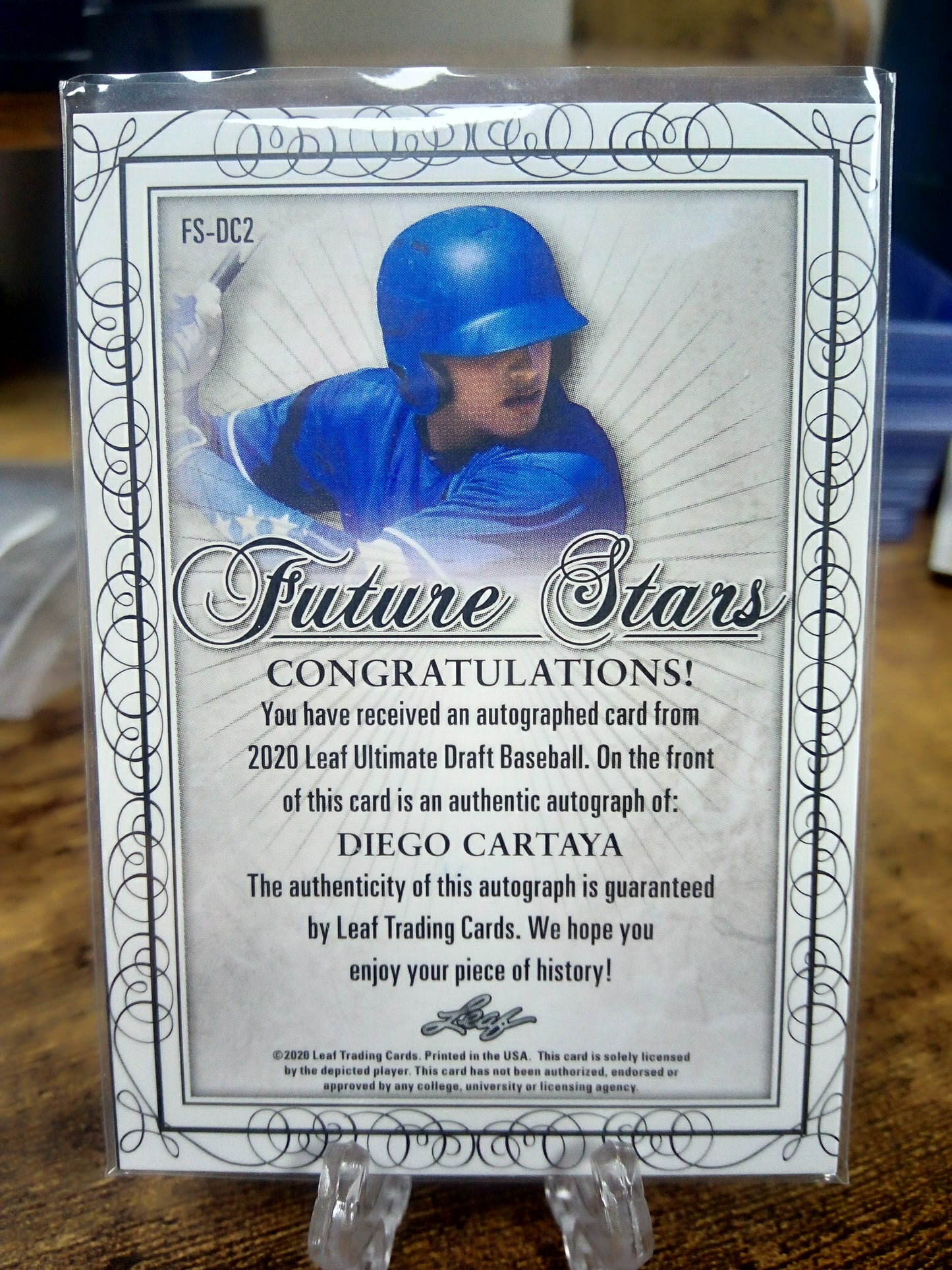 2020 Leaf Ultimate Draft * Diego Cartaya * #54/75 Future Stars Auto Gold #FS-DC2