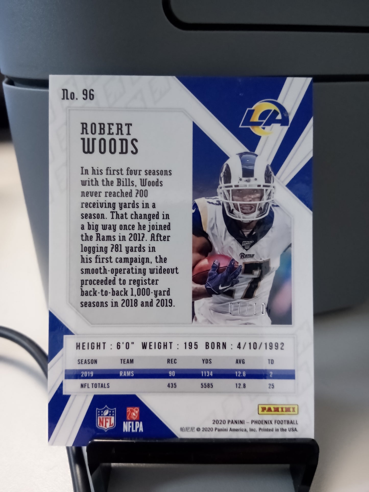 2020 Panini Phoenix * Robert Woods * #7/10 Black #96