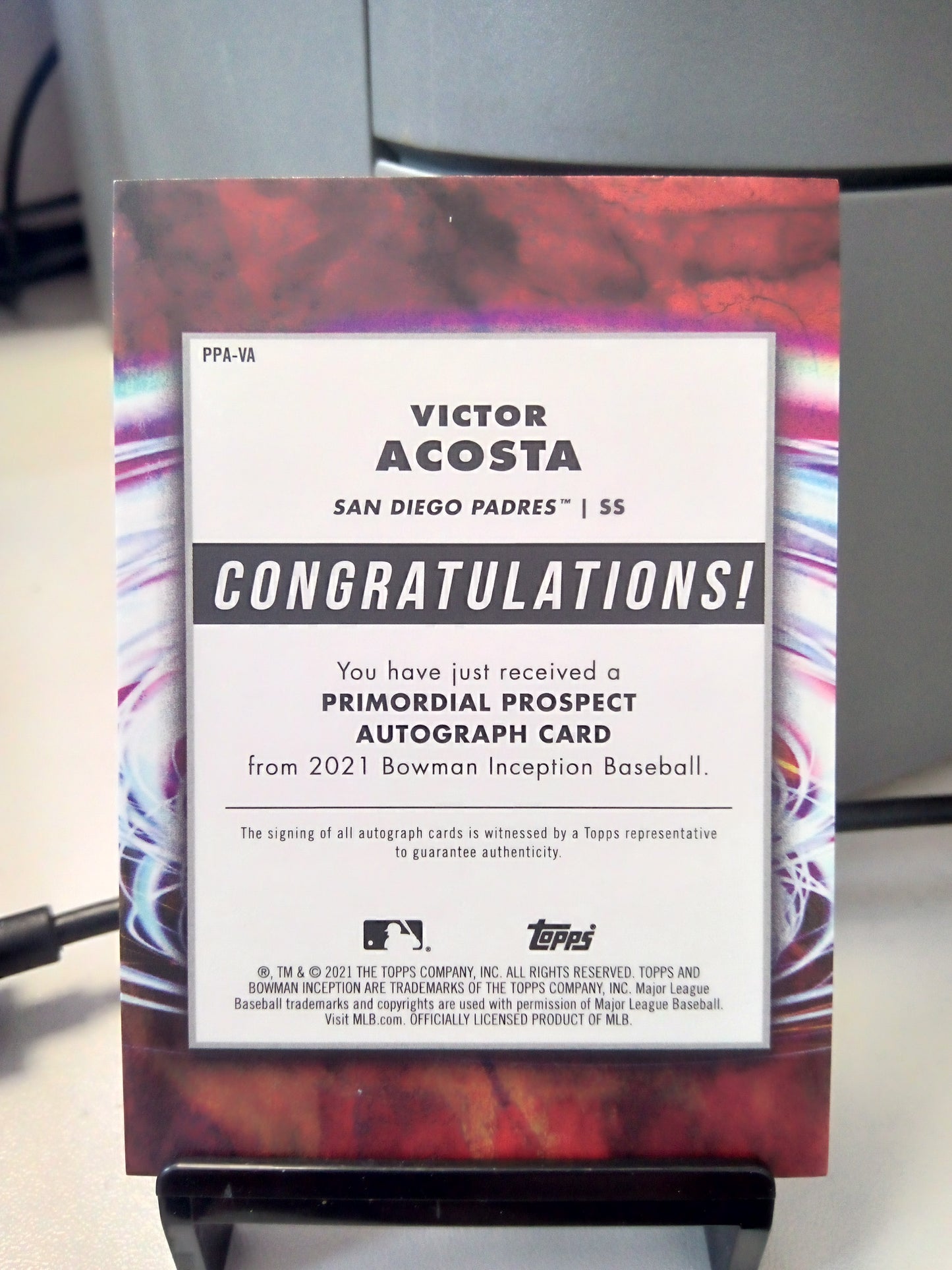 2021 Bowman Inception * Victor Acosta * #24/99 Primordial Prospect Auto #PPA-VA