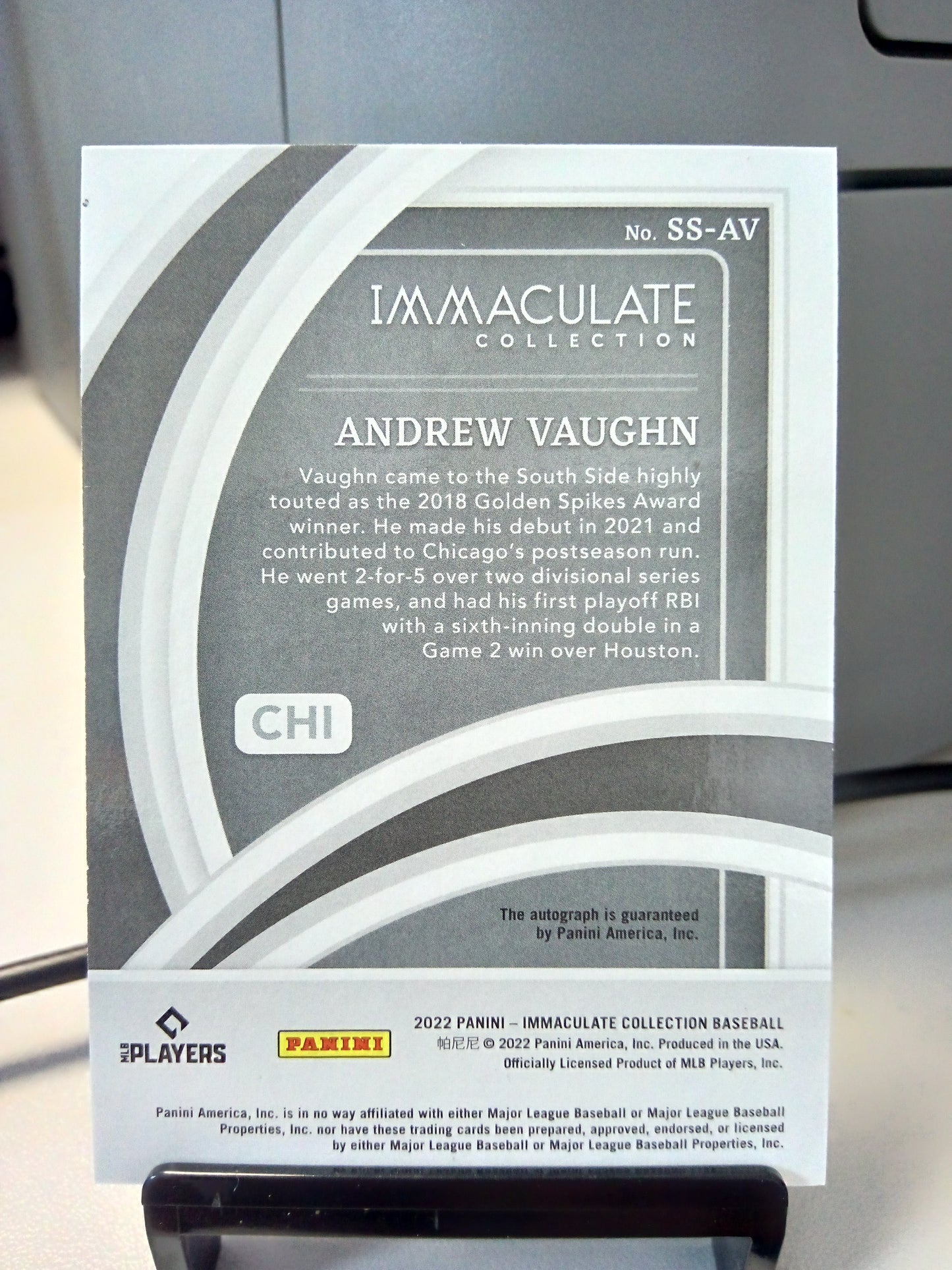 2022 Panini Immaculate * Andrew Vaughn * #46/99 Shadowbox Signatures #SS-AV