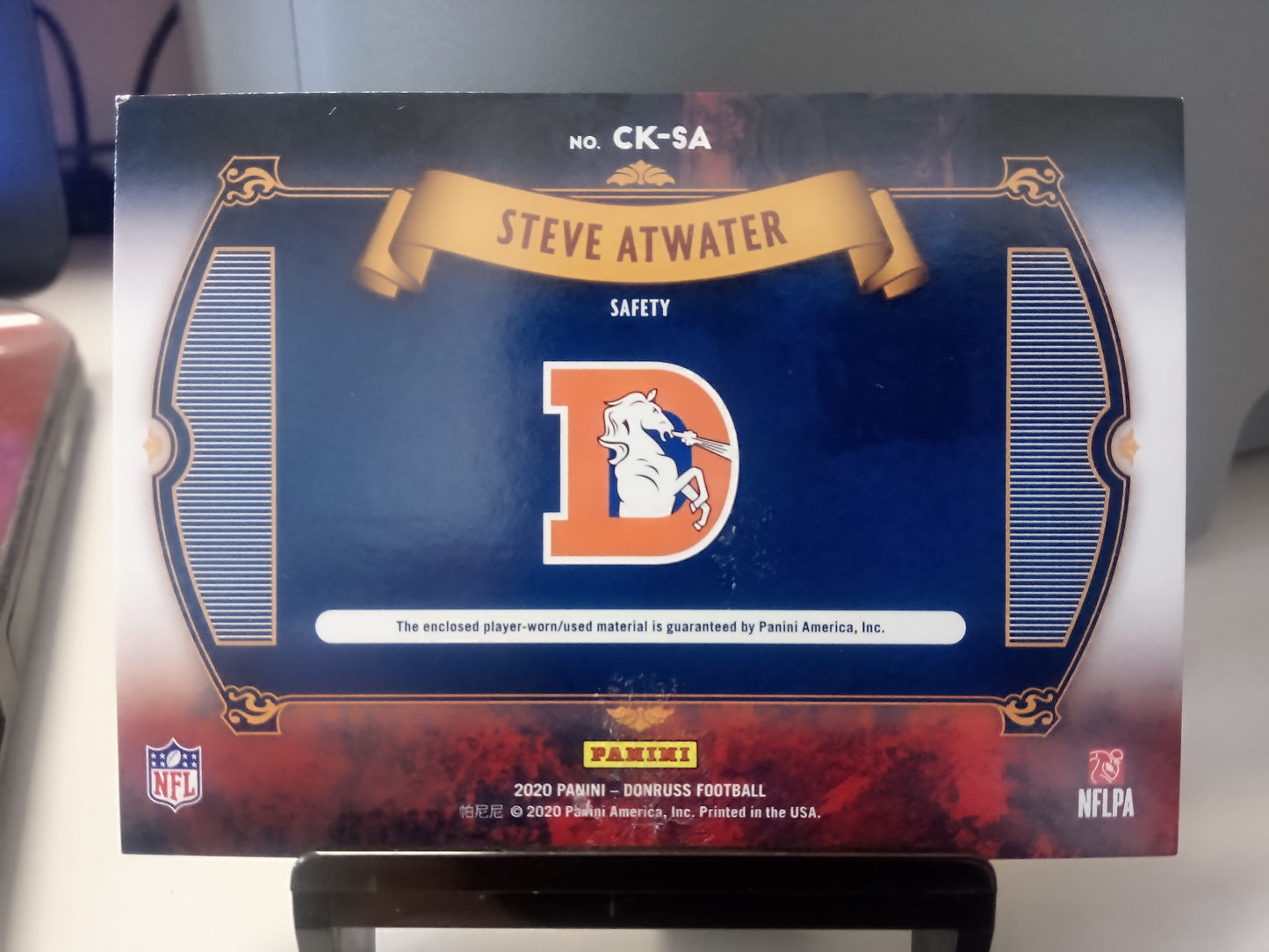 2020 Panini Donruss * Steve Atwater * #025/299 Canton Kings Relic #CK-SA