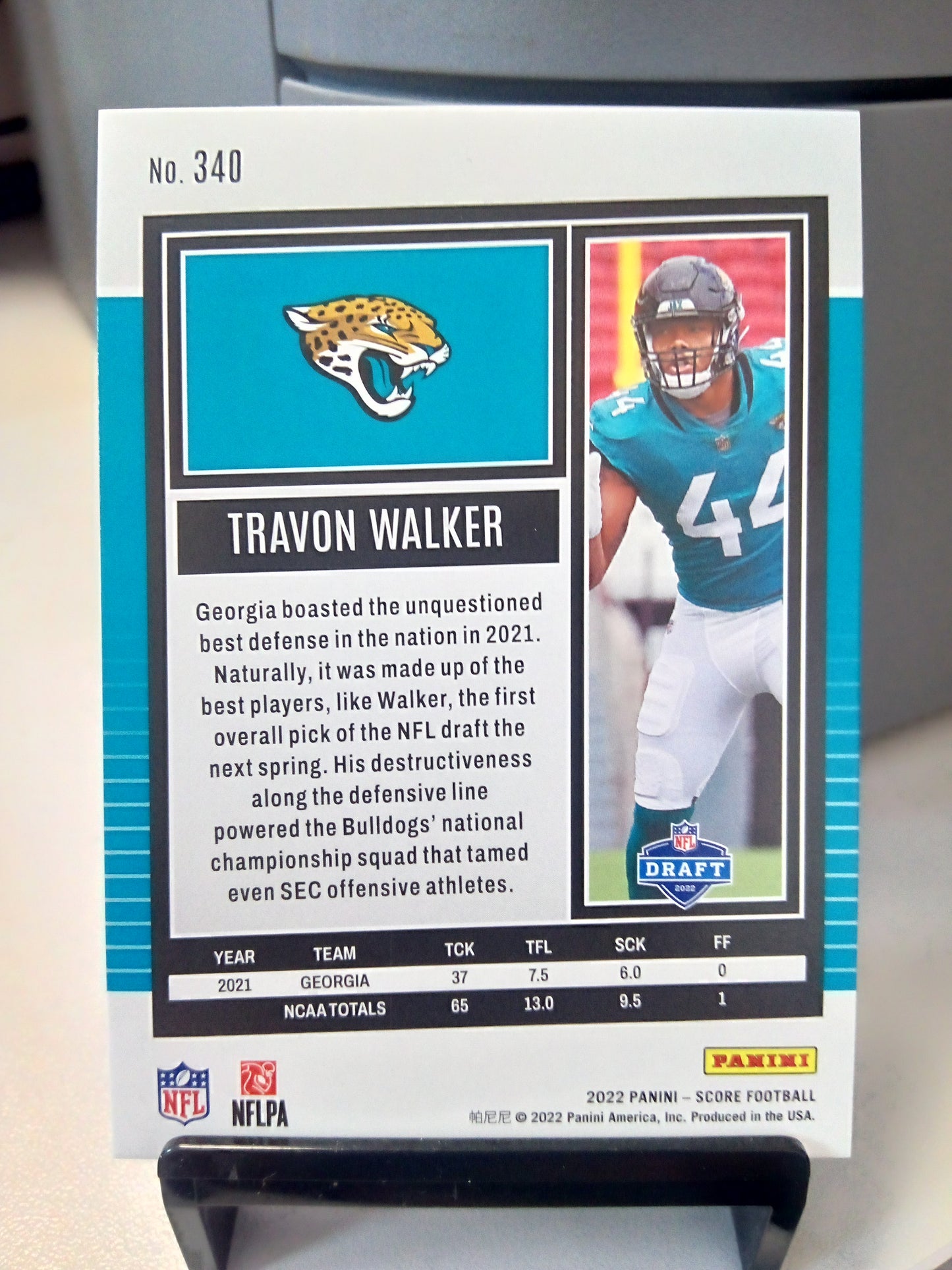2022 Panini Score * Travon Walker * #06/20 RC Blue Explosion #340 - $15 OFF