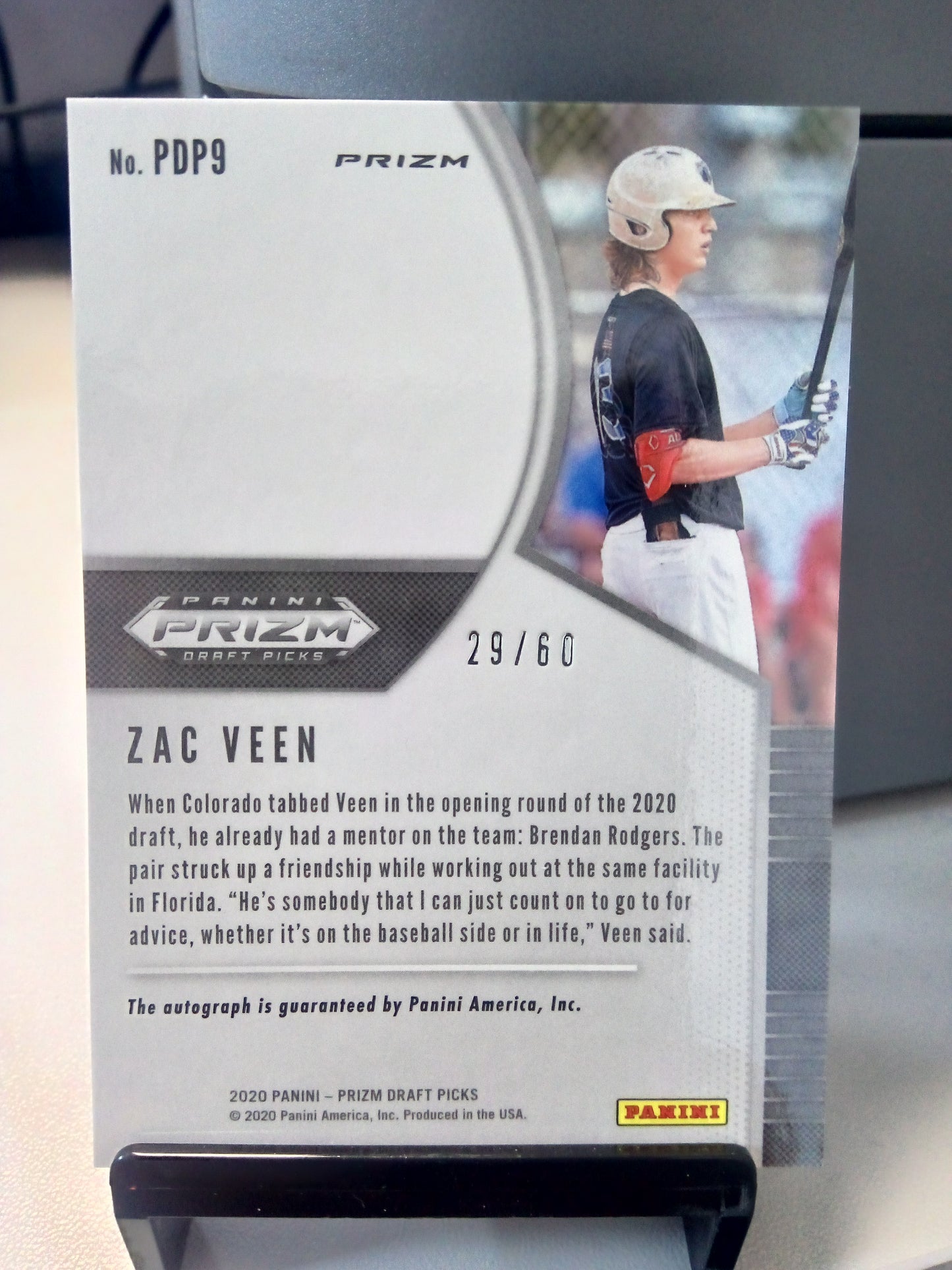 2020 Panini Prizm Draft Picks * Zac Veen * #29/60 Blue Auto #PDP9