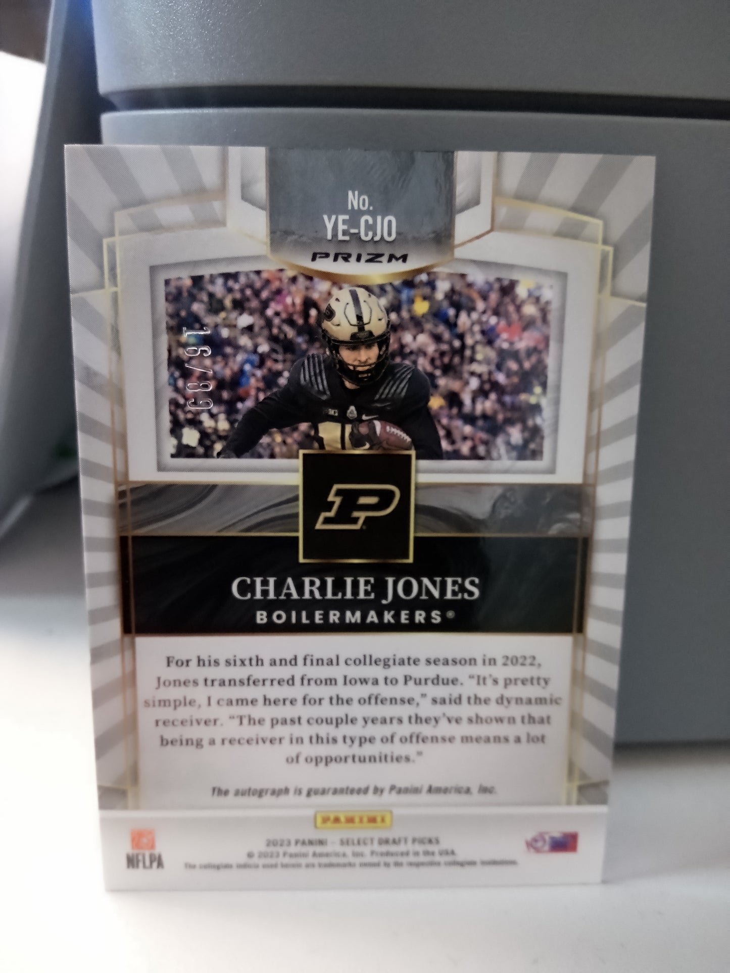 2023 Select Draft Picks * Charlie Jones * #16/89 Purple Lazer Prizm RC Auto #YE-CJO