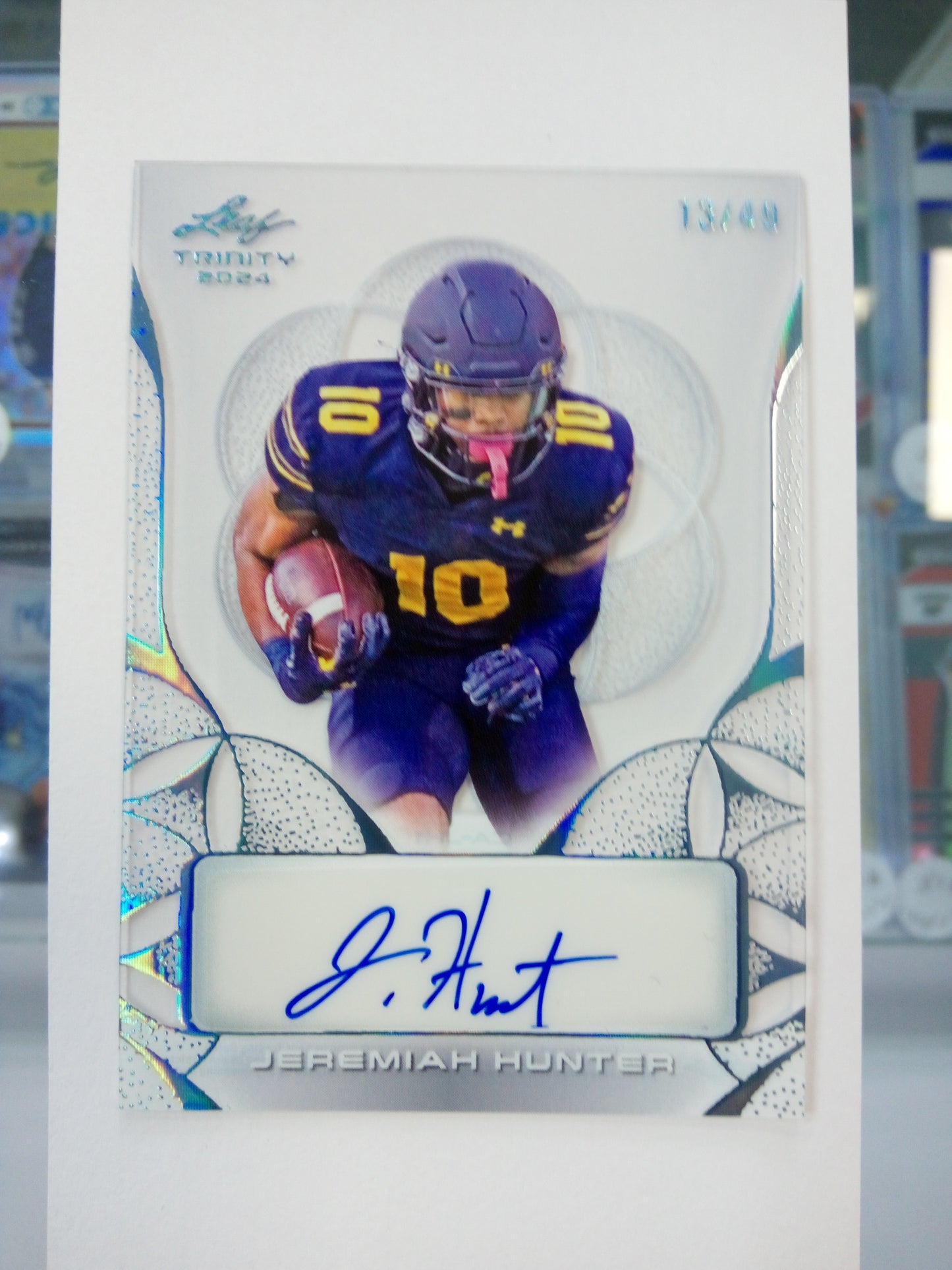 2024 Leaf Trinity * Jeremiah Hunter * #13/49 Clear Auto Platinum #CA-JH1