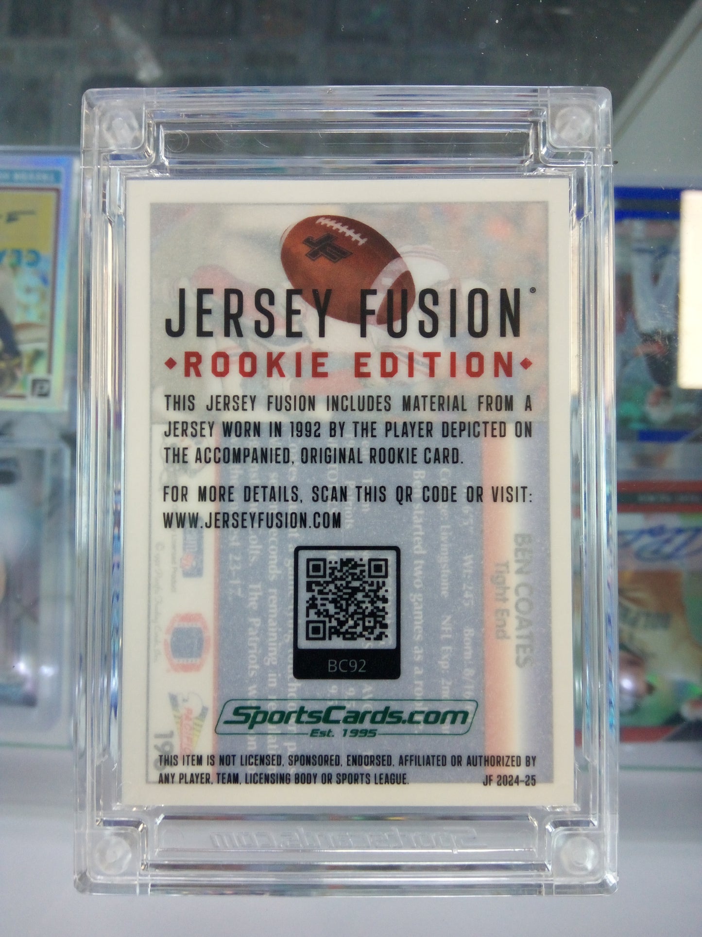Jersey Fusion * Ben Coates * #1/1 Rookie Edition