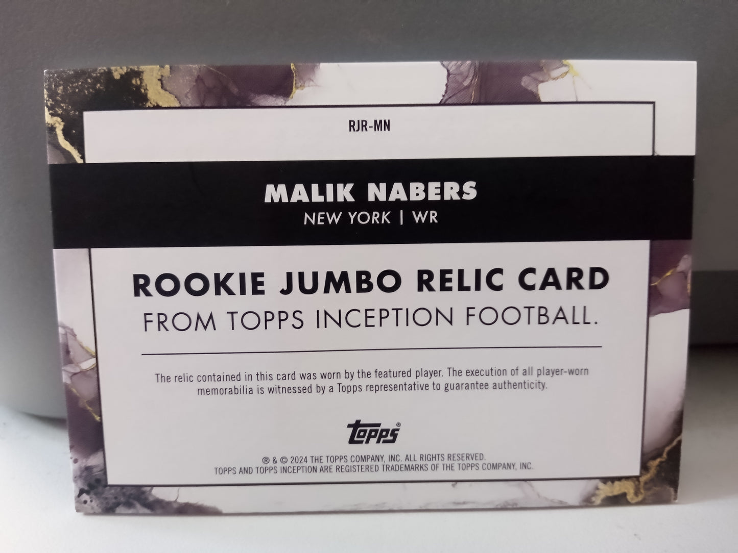 2024 Topps Inception * Malik Nabers * #015/150 Rookie Jumbo Relic #RJR-MN