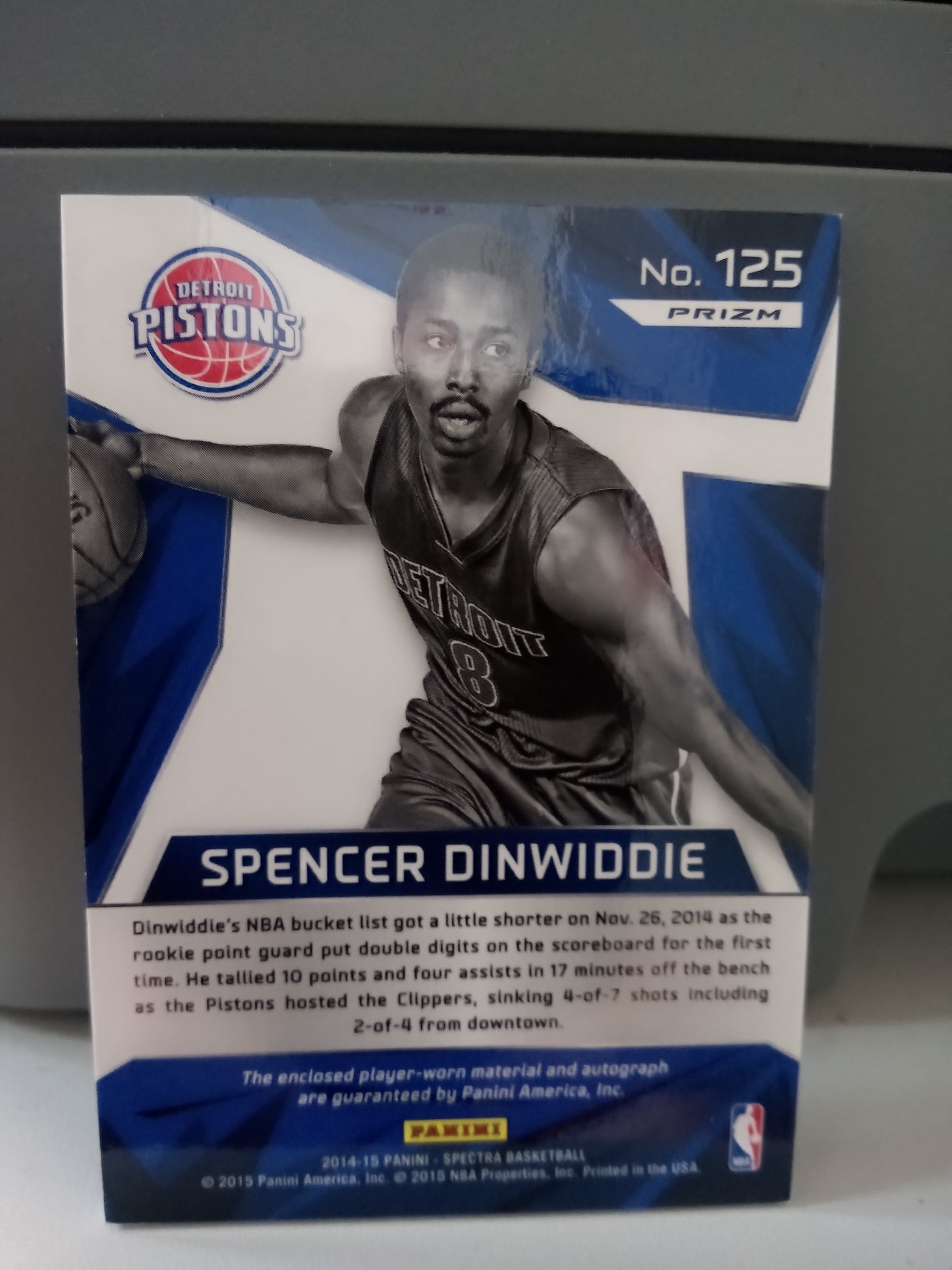 2014-15 Panini Spectra * Spencer Dinwiddie * Silver RPA #125