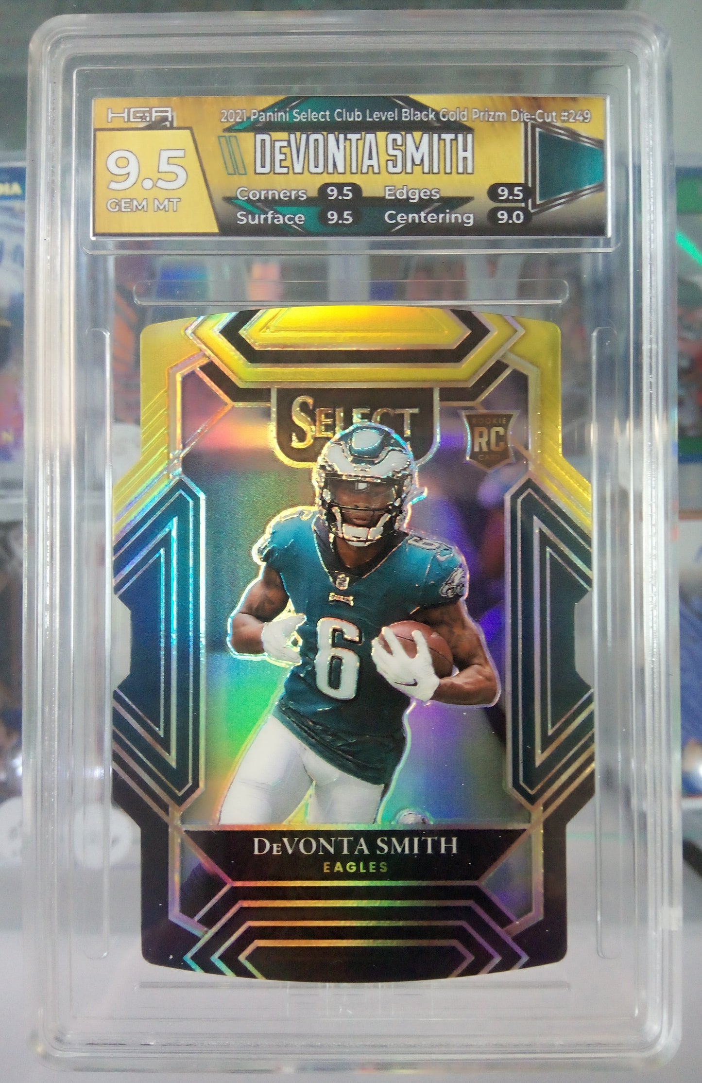 2021 Panini Select * Devonta Smith * Black/Gold Club RC #249 * HGA 9.5