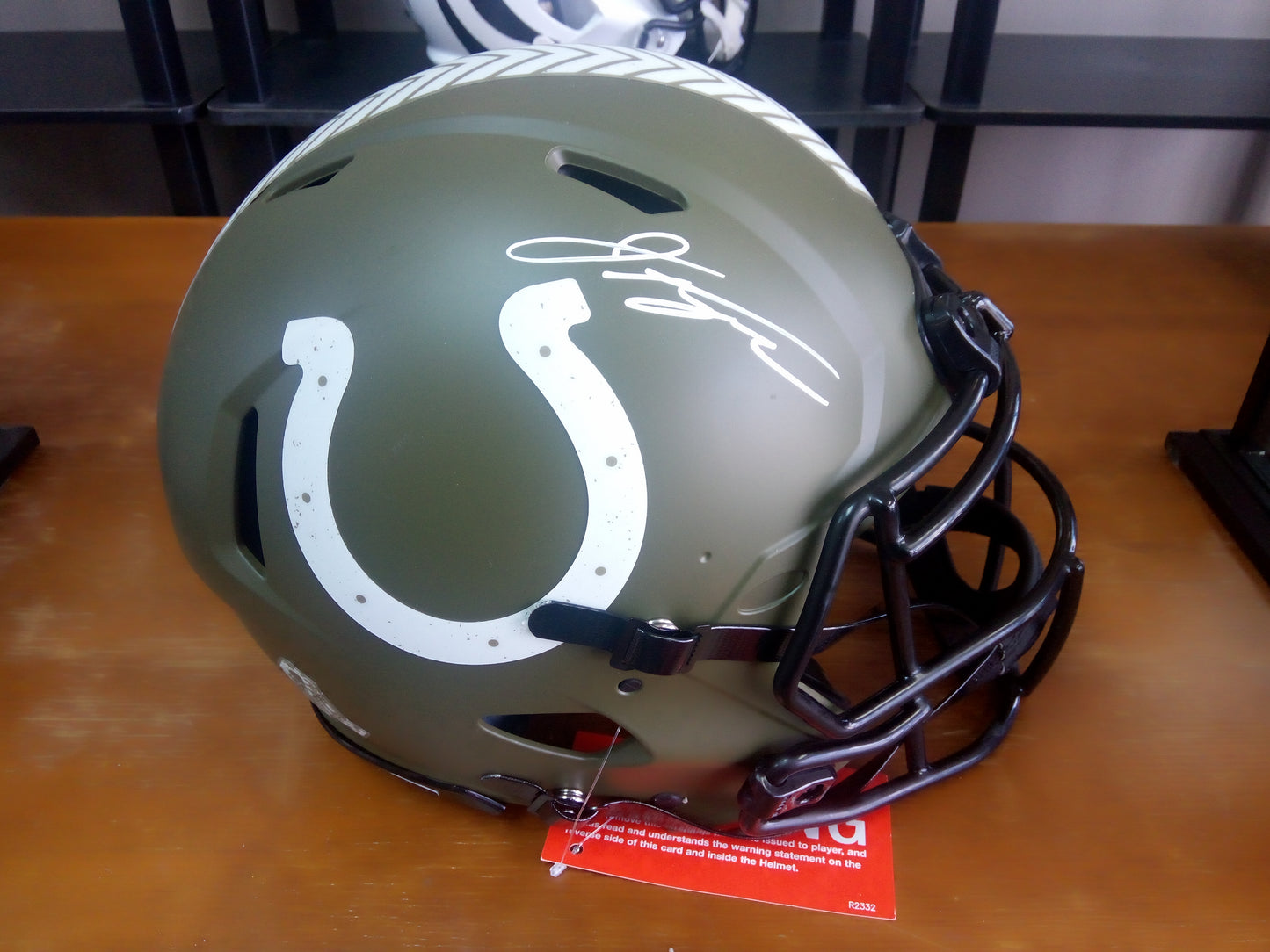 Jonathan Taylor Signed Colts Full-Size Salute To Service Helmet * Fanatics