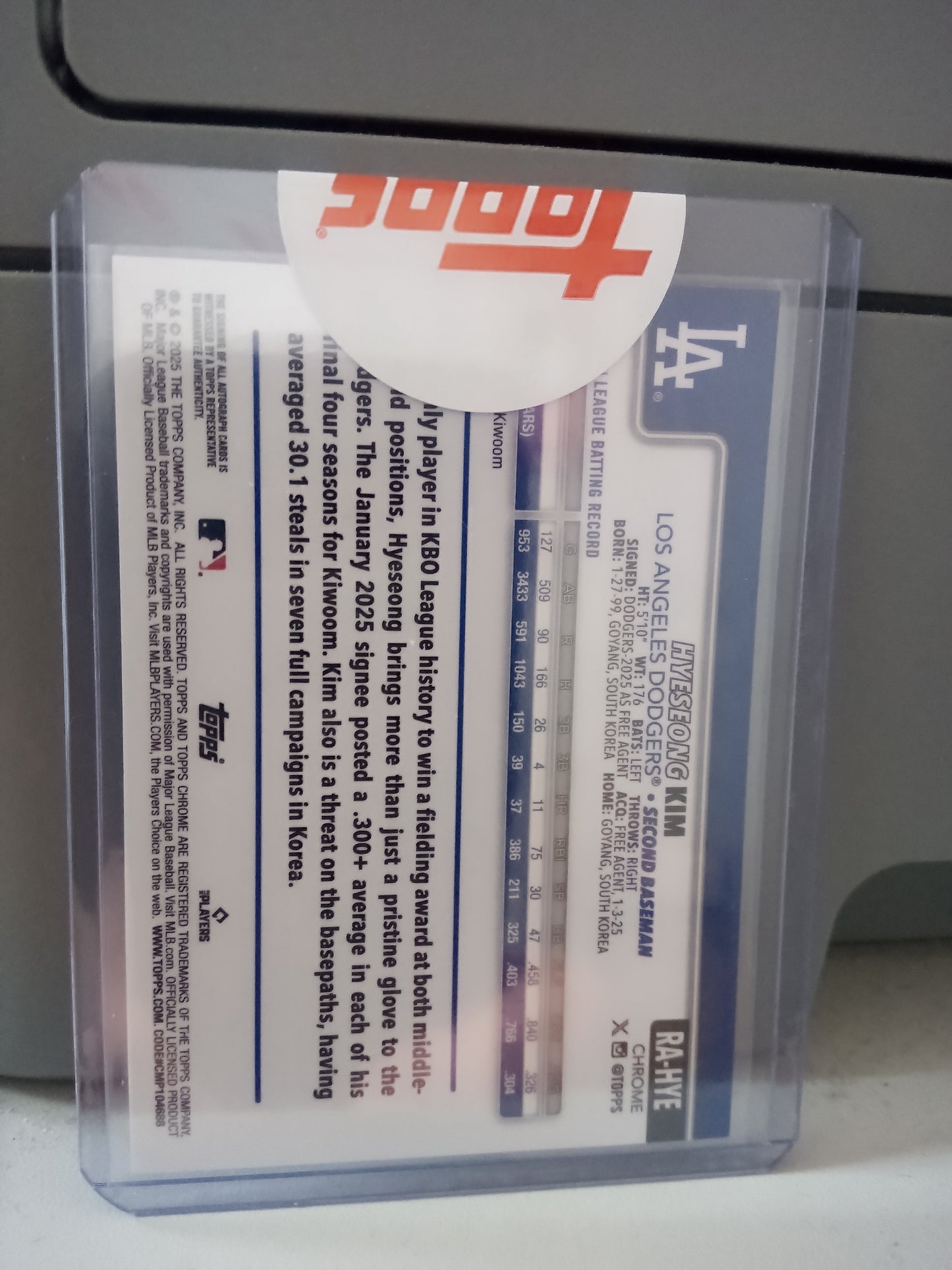 2025 Topps Chrome * Hyeseong Kim * RC Auto #RA-HYE