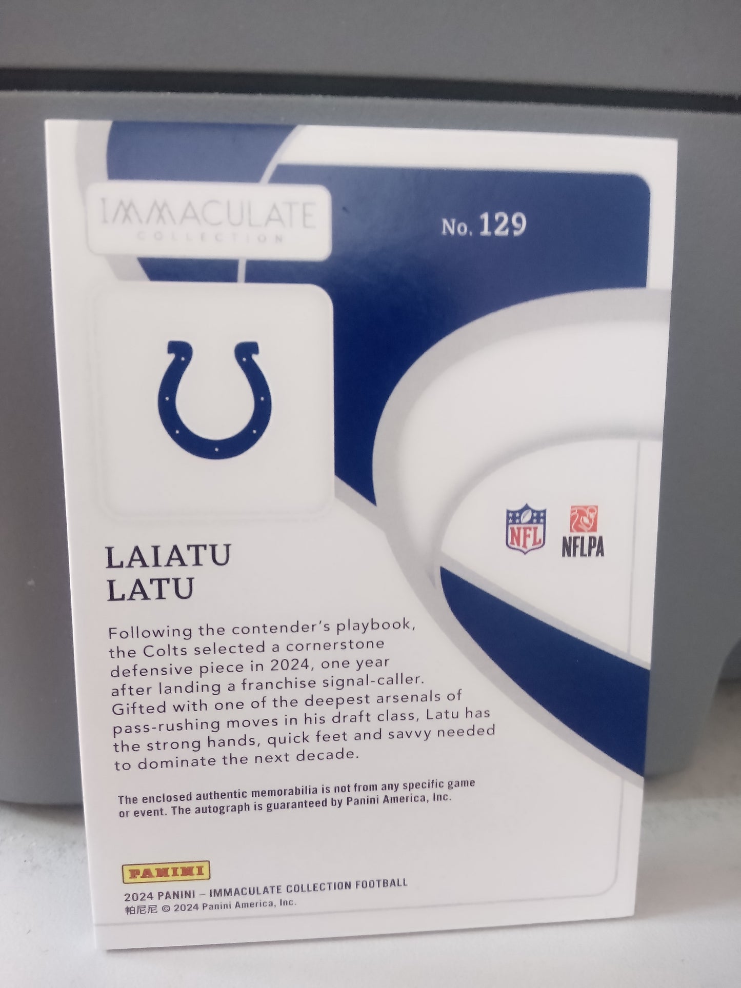 2024 Panini Immaculate * Laiatu Latu * #41/99 RPA #129