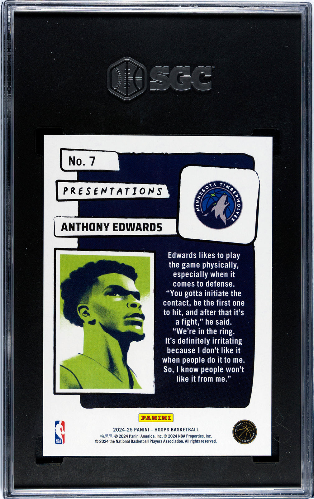 2024-25 NBA Hoops * Anthony Edwards * Presentations #7 * SGC 10