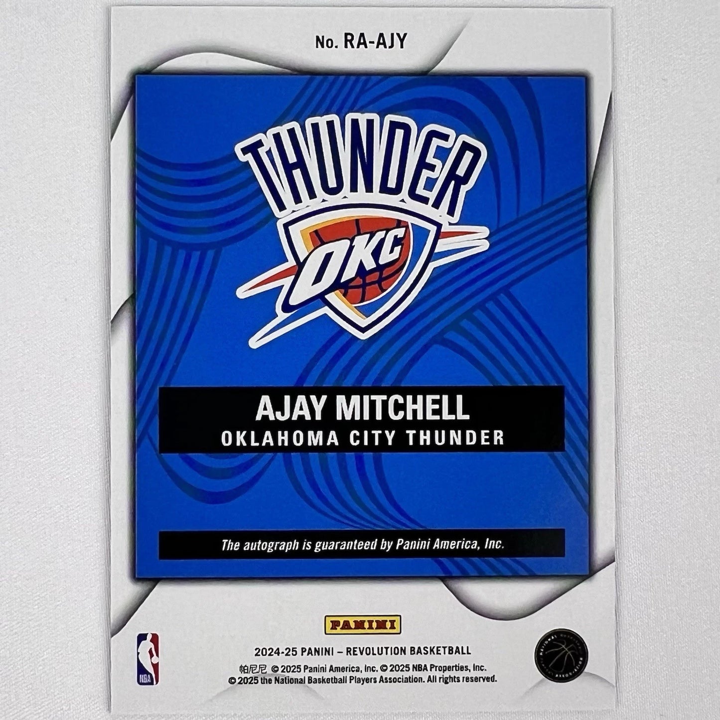 2024-25 Panini Revolution * Ajay Mitchell * RC Auto #RA-AJY