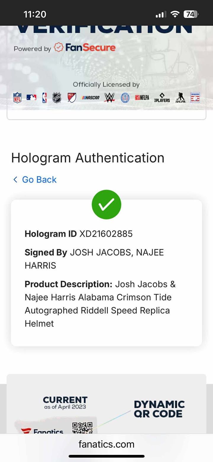 Josh Jacobs / Najee Harris Signed Alabama Crimson Tide Full Size Helmet * Fanatics