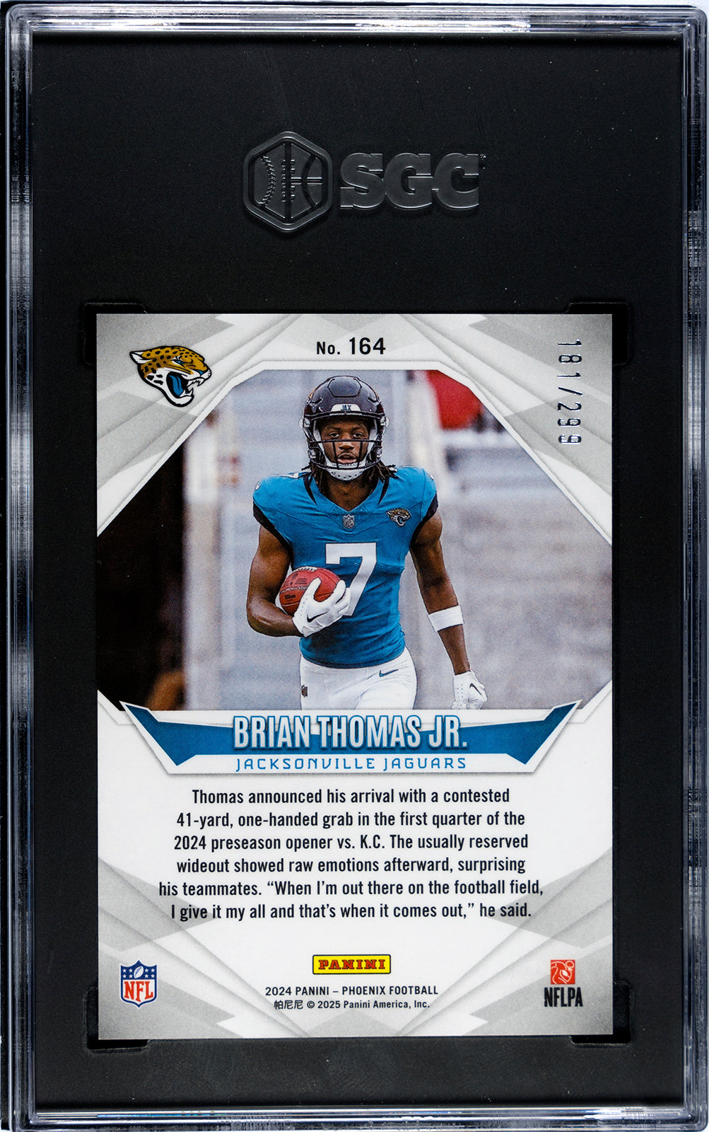 2024 Panini Phoenix * Brian Thomas Jr. * #181/299 Red Fade RC #164