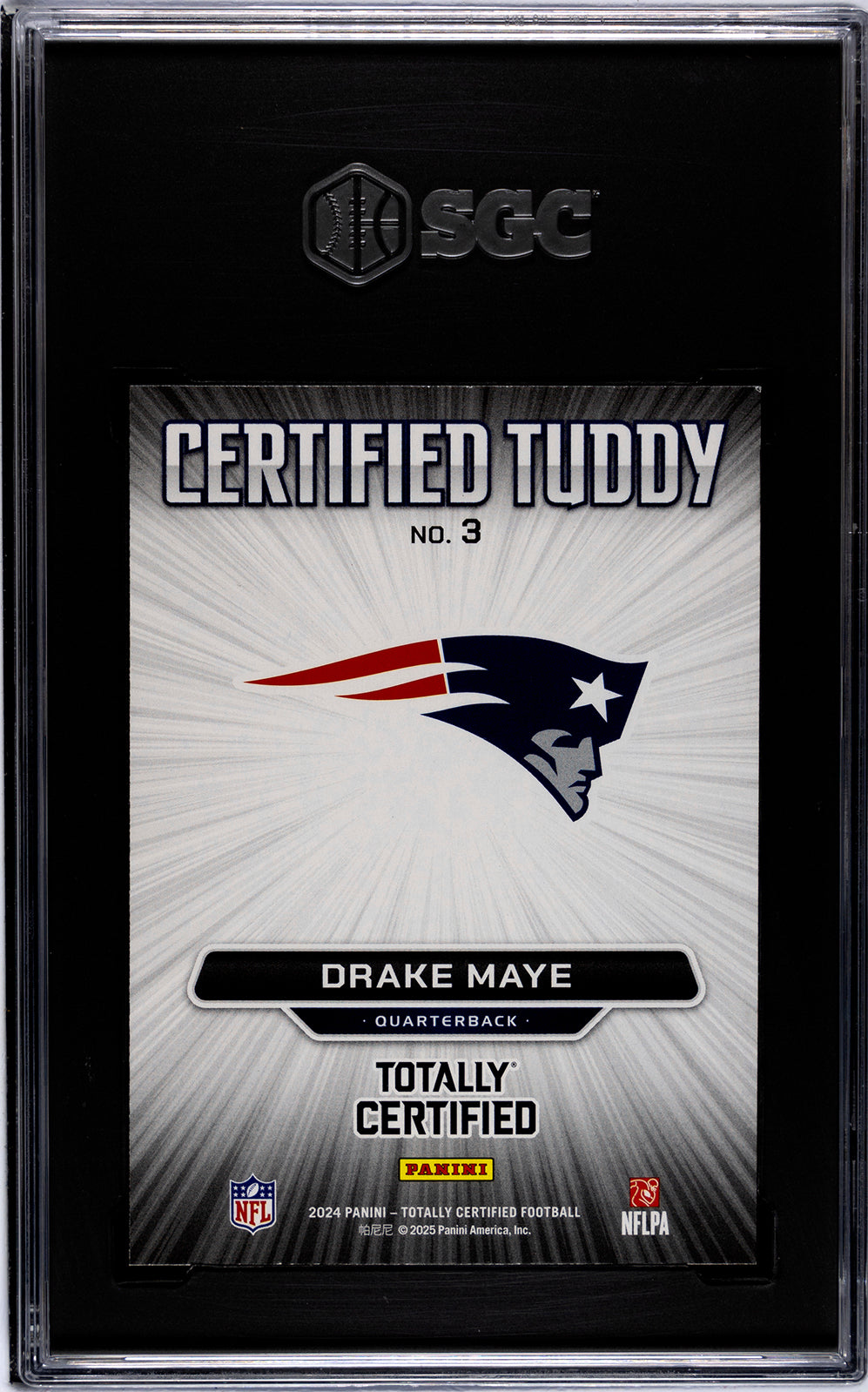 2024 Panini Totally Certified * Drake Maye * Certified Tuddy Mirror RC #3 * SGC