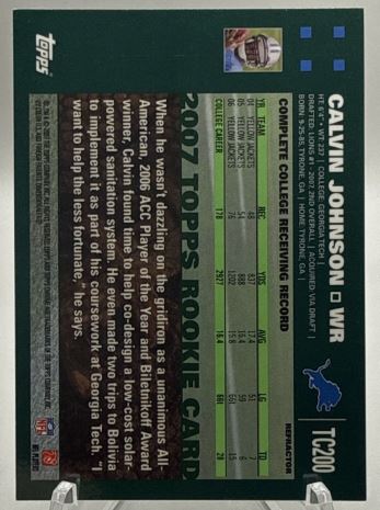2007 Topps Chrome * Calvin Johnson * Refractor RC #TC200