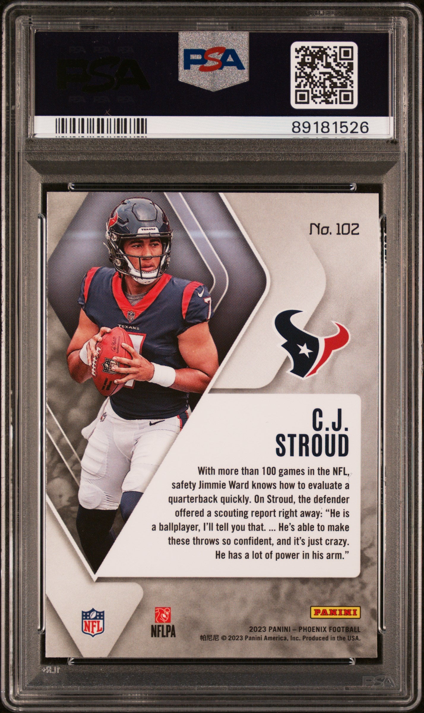 2023 Panini Phoenix * CJ Stroud * RC #102 * PSA 10