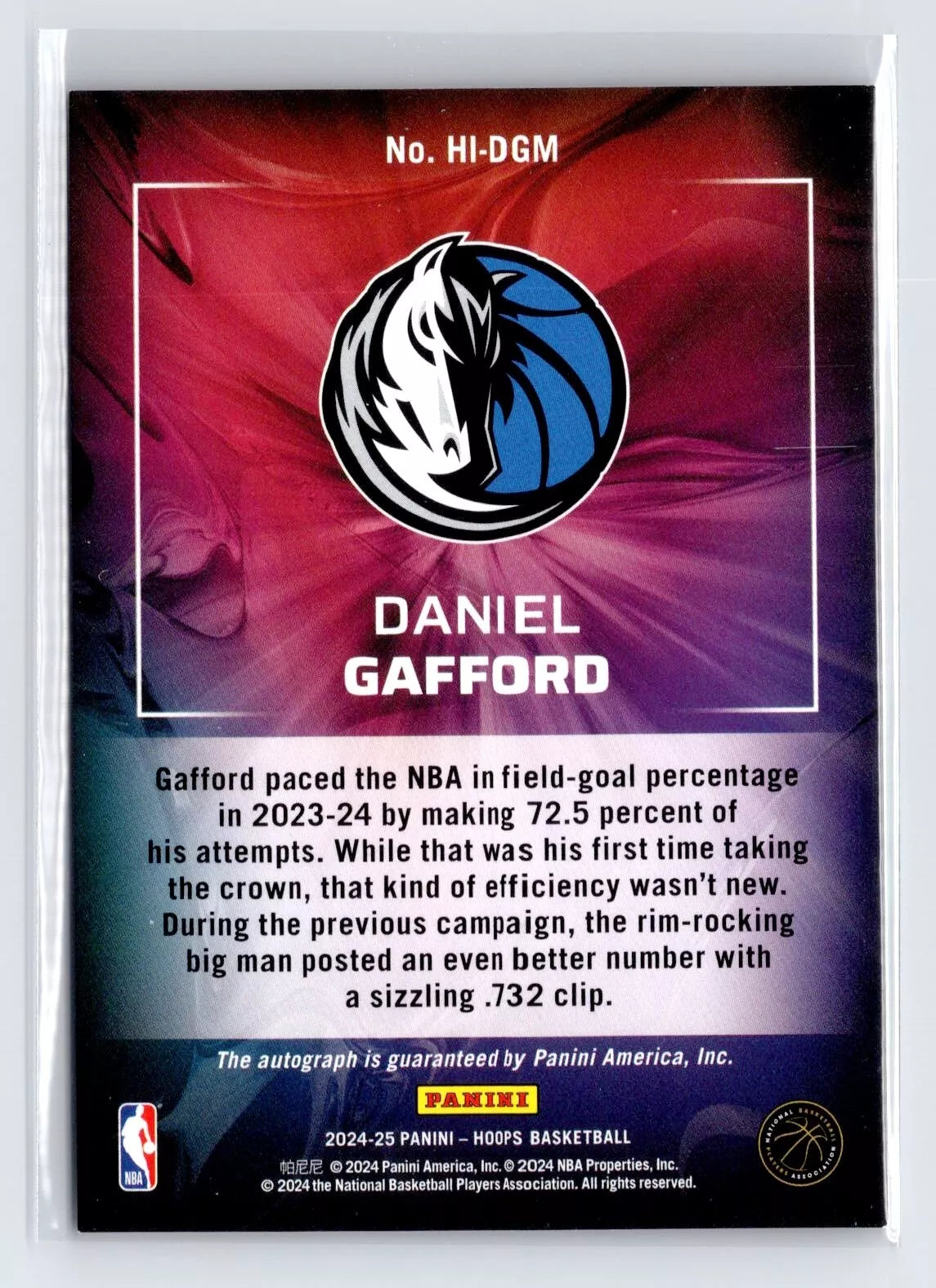 2024-25 NBA Hoops * Daniel Gafford * Hoops Ink Auto #HI-DGM