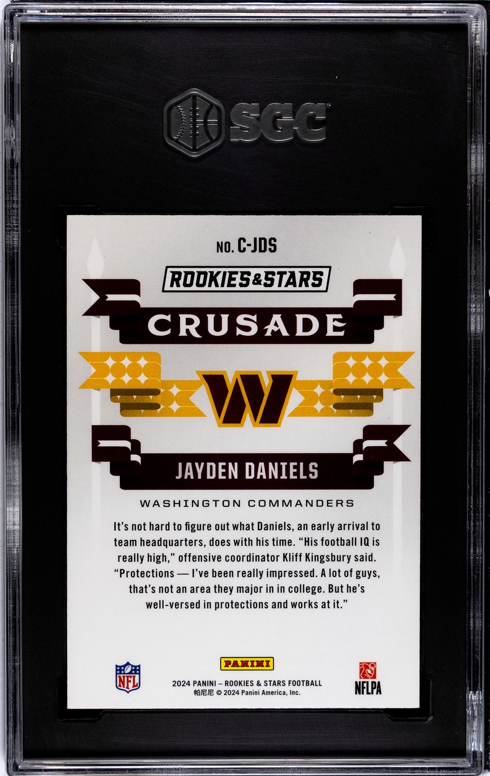 2024 Panini Rookies & Stars * Jayden Daniels * Crusade Red Plaid RC #C-JDS * SGC