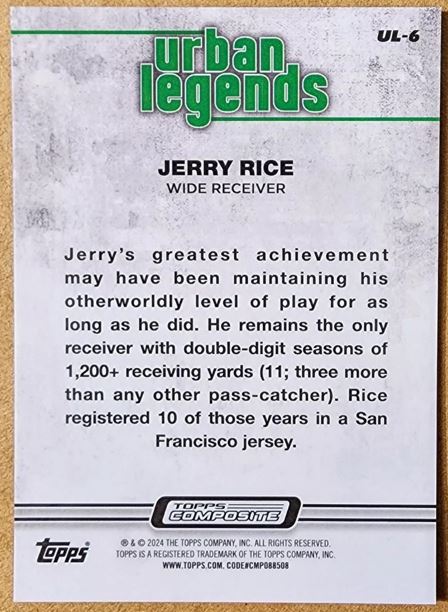 2023 Topps Composite * Jerry Rice * Urban Legends #UL-6 Case Hit
