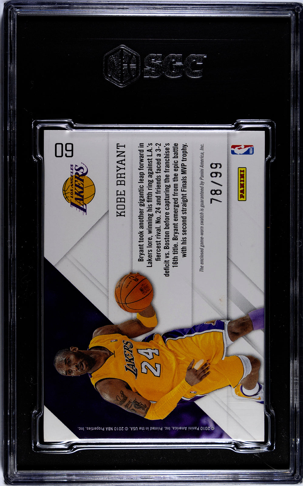 2010-11 Panini Prestige * Kobe Bryant * #78/99 Game Worn Jersey #60
