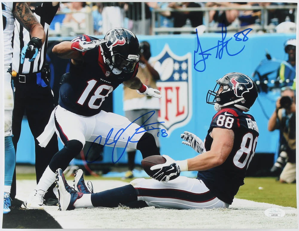 Cecil Shorts & Garrett Graham Signed Houston Texans 11x14 Framed Photo