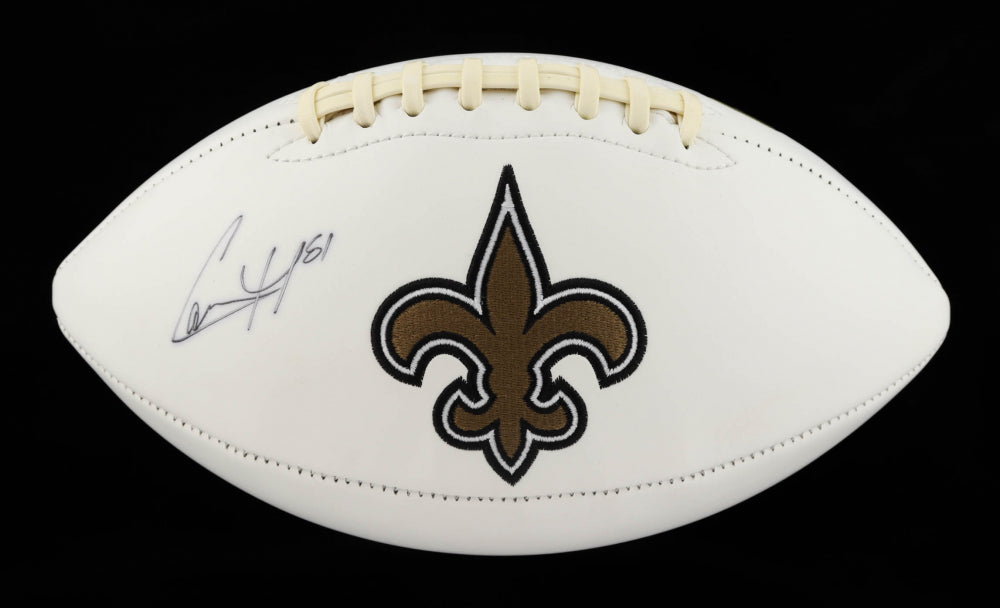 Cameron Meredith Signed Saints Logo Football In Display