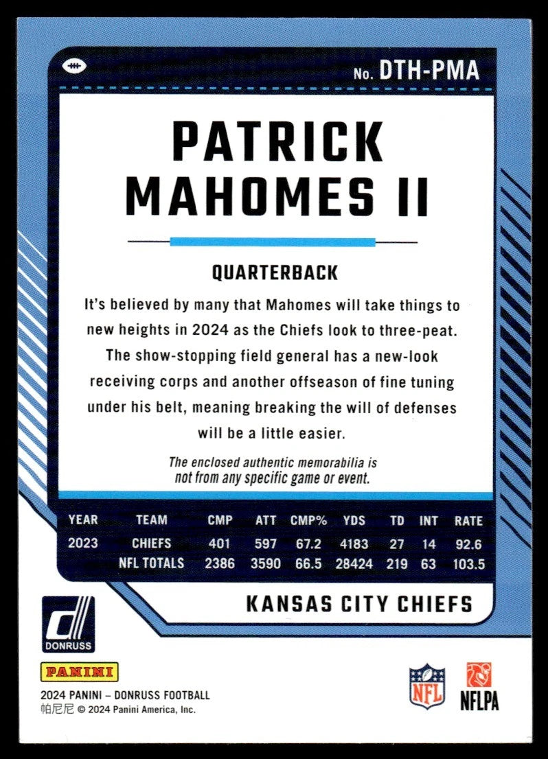 2024 Panini Donruss * Patrick Mahomes II * Threads #DTH-PMA