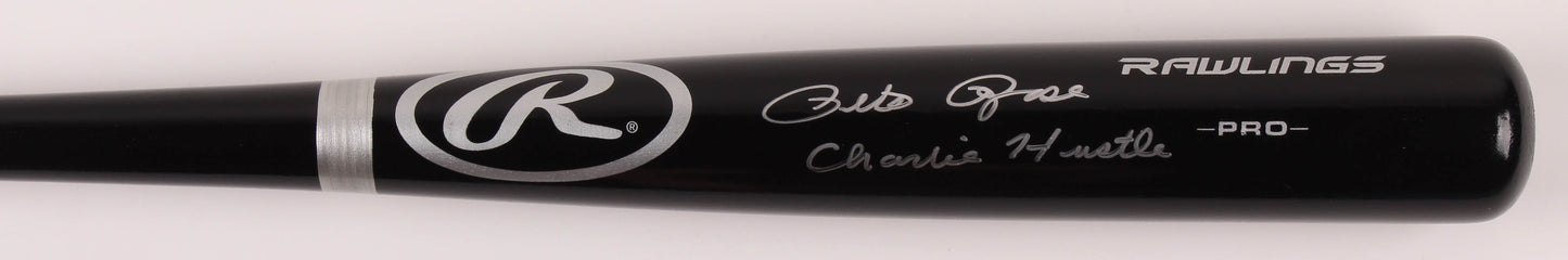 Pete Rose Signed Rawlings Pro Bat * Black "Charlie Hustle" * Fiterman