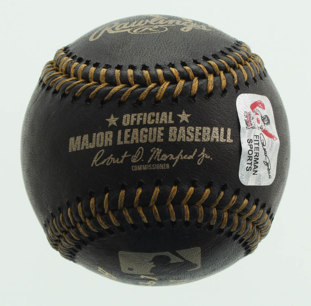 Pete Rose Signed OML Black Leather Baseball * 9 Inscriptions * Fiterman