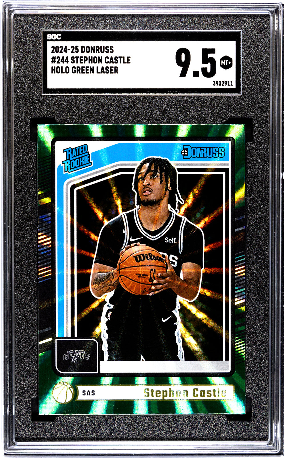 2024-25 Panini Donruss * Stephon Castle * Rated Rookie Green Holo #244 * SGC