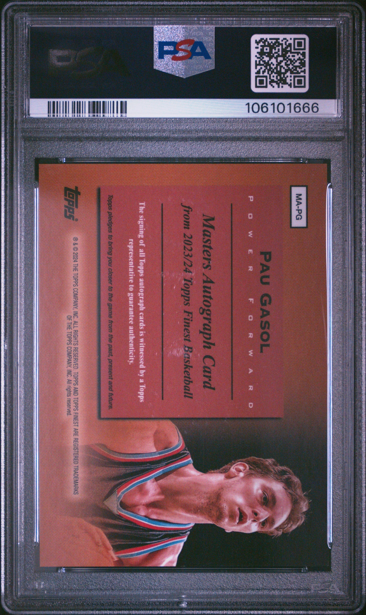 2023-24 Topps Finest * Paul Gasol * #13/25 Masters Auto Black #MA-PG * PSA 9