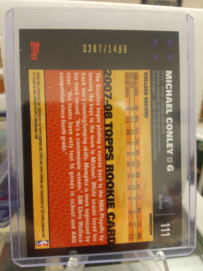 2007-08 Topps Chrome * Mike Conley * #0287/1499 Refractor RC #111
