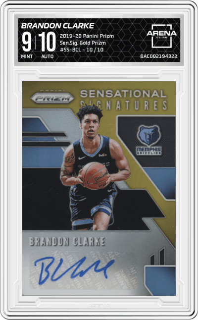 2019-20 Panini Prizm * Brandon Clarke * #10/10 Sensational Signatures Gold #SS-BCL