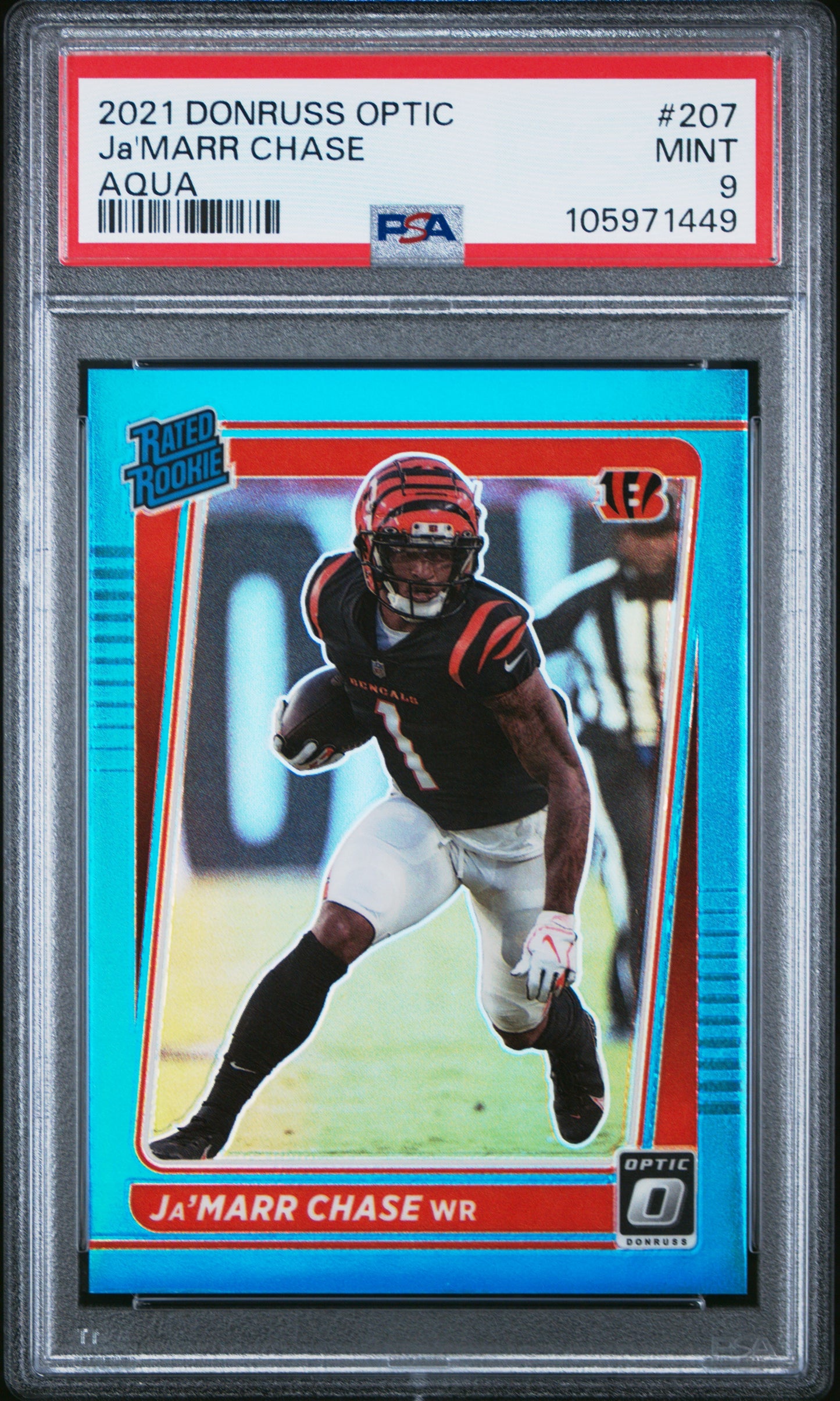 2021 Donruss Optic * Ja'marr Chase * #019/299 Aqua Rated Rookie #207