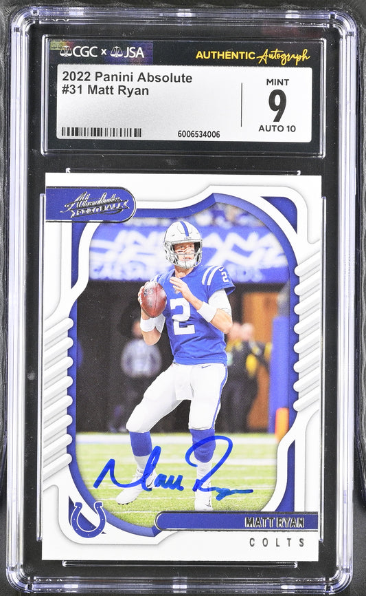 2021 Panini Absolute * Matt Ryan * Auto #31 * CGC /JSA