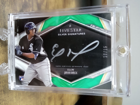 2019 Topps Five Star * Eloy Jimenez * #10/15 Silver Signatures RC Green #SS-EJ