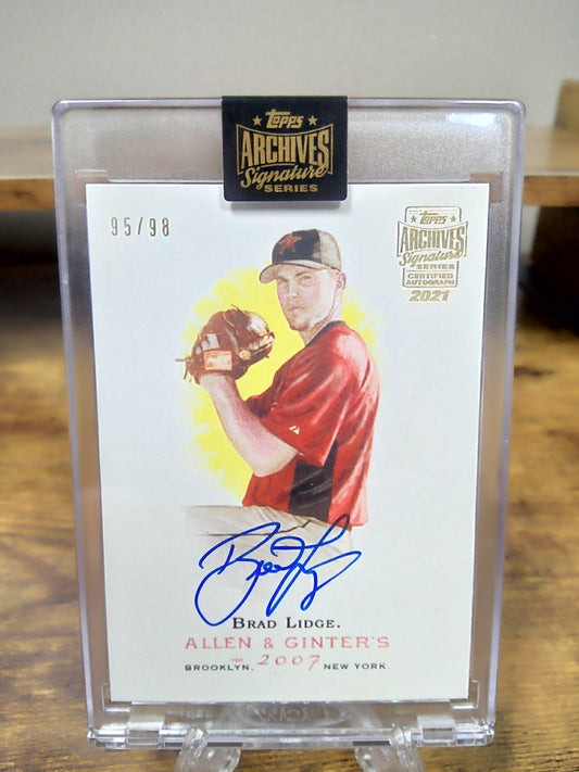 2021 Topps Archives Signatures * Brad Lidge * #95/98 Auto 2007 A&G #83