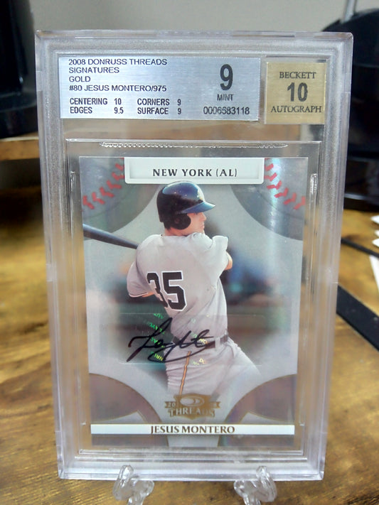 2008 Donruss Threads * Jesus Montero * #281/975 Auto #80 BGS 9