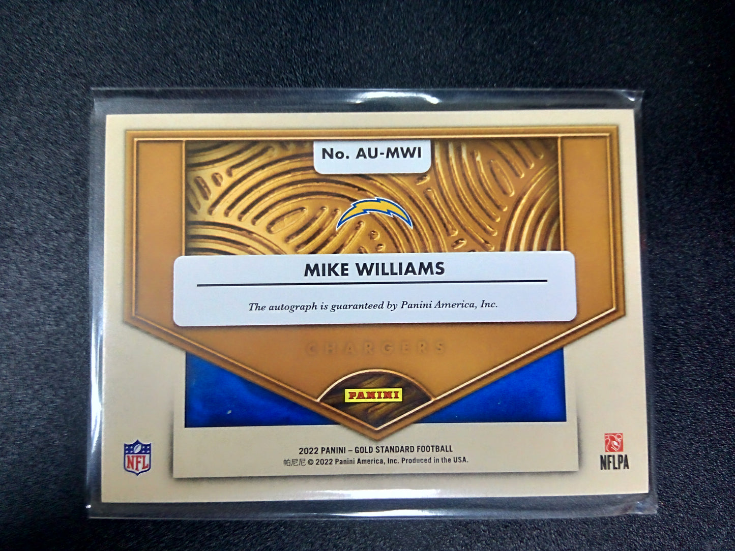 2022 Panini Gold Standard * Mike Williams * #18/49 Au Auto #AU-MWI